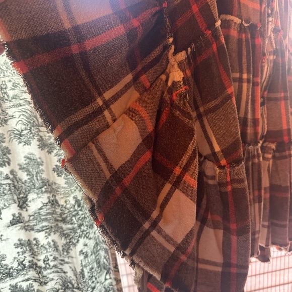 Hooded boho style poncho style oversized flannel top - Picture 3 of 4